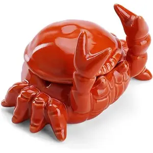 Crab Ashtray with Lid, Ceramic Windproof Cigarette Ashtray for Indoor or Outdoor Use, Desktop Decoration Crab Pincers Holder for Holding Cigarette and Pen