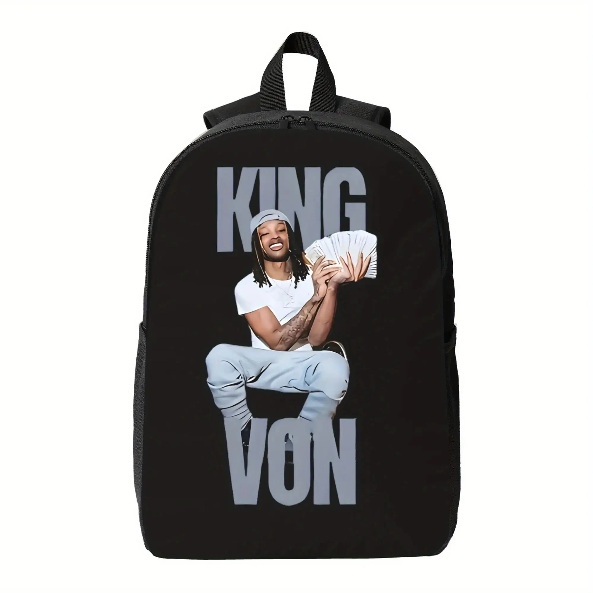 Retro Street Hip Hop Graphic Polyester Backpack - Lightweight Fashionable School Daypack for Teens (School Use, Daily Casual Travel)