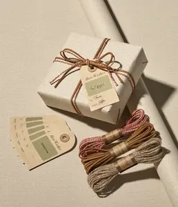 Vitalizart 17/30 Inch Textured Kraft Wrapping Paper Set with Twine Ribbon and Scratch-Off Gift Tags, Extra Thick Neutral Gift Wrap Kit for Birthday, Wedding, Baby Shower, Graduation, Christmas