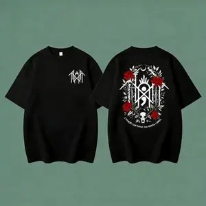 Sleep Token Flowers Red T-Shirt – Unisex Tour Graphic Tee, Red Floral Design, Breathable Fabric, 2025 Even in Arcadia Streetwear Merch, Casual Fit