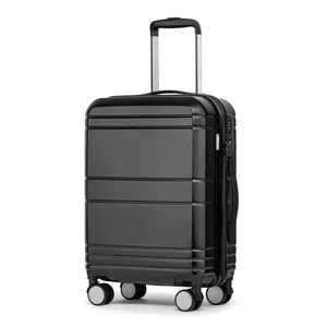 KYME Carry On Luggage 22x14x9 Airline Approved Hardshell 20 Inch Suitcases with Spinner Wheels Built-in TSA Lock Lightweight Travel Luggage Black