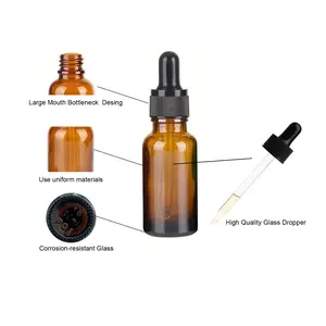 Amber Glass Dropper Bottles 2pc-18pc, 5ML-30ML Leakproof Portable Travel Essential Oil Dispenser, Super Convenient Carry-On Storage Bottles, Perfume Refill Bottle