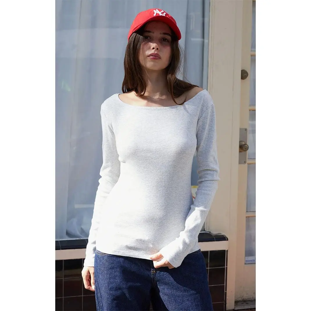 John Galt Women's Silver Catalina Long Sleeve Top