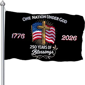 250 Anniversary Usa Flag 3x5 Outdoor, Large 250th Anniversary Flags for Outside, Double Printed 250th Year American Birthday Flag One Nation Under God Garden Banner