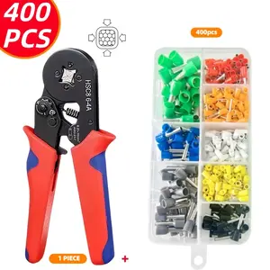 400pcs of Pipe-Type Crimp Terminals, Multiple Crimp Terminals Made of Copper Material, Wire Connection Terminals, High-Precision Crimping Pliers HSC8 6-4A, 0.25-10Mm, Crimp Terminals Kit