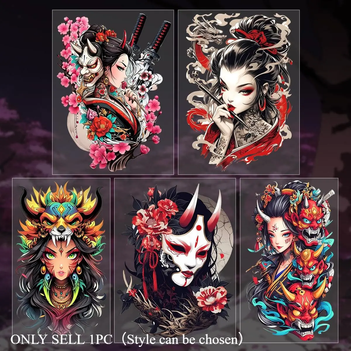 1PC Japanese Dark Logo Decor Sticker, Diy decorative stickers, stick on items or play-themed peripherals, this decor fills the Japanese dark ukiyo-e atmosphere, making the anime-style stand out instantly