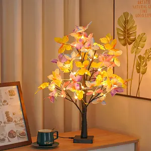 SHENZHI TECH Butterfly Flower Tree Shaped Night Light, 1 Count USB Powered LED Tabletop Lamp, Decorative Night Light for Home Bedroom Living Room, Home Decoration Lamp, Ambient Night Lights