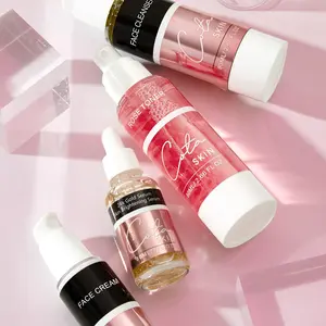 Cota Deluxe Set with Face Cream, Face Cleanser, Rose Toner, and 24K Gold Skin Brightening Serum For Skincare