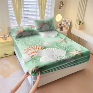 Bed sheet set of 3 pieces, including 1 bed cover and 2 pillowcases, all season mattress protective cover, bed sheet, soft and comfortable deep mouth design, breathable bedding, bedroom and guest room decoration, detachable, Bed Sheets Set