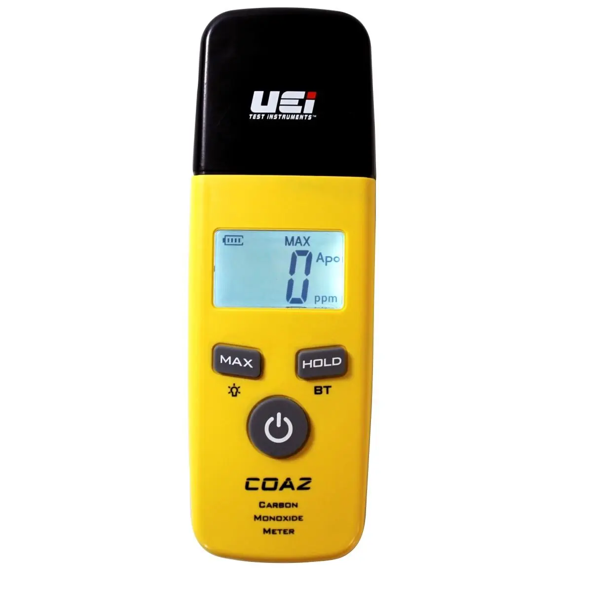 212 MAIN Wireless Carbon Monoxide Detector Alarm (UEi COA2 Model) - 1 ppm Sensitivity, 1-999 ppm Range, 3-Color Warning Alerts, Backlit Display, Included App, Belt Clip, AAA Batteries, 0.35 lbs, Android & iOS Compatible, Co Detector
