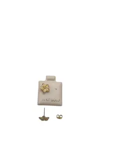 Aretes de Flor Hawaiana de oro 14k