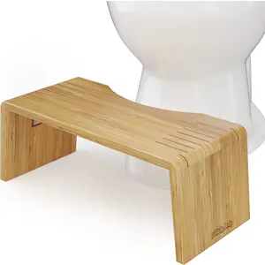 Squatty Potty - Oslo Bamboo Folding Toilet Stool - Doctor Recommended - Relieves Bloating - Feel Lighter and Have Better Poops