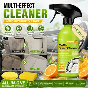 500ml Car Interior Foam Cleaner, Powerful Stain Remover for Headliner, Seats & Carpet, No Scrub Fast-Acting Spray, Multi-Surface Auto Detailing, Fresh Scent household