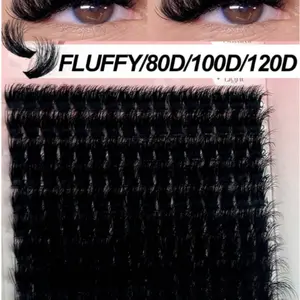 120D/100D/80D Fluffy Lash Clusters Kit Thick Cluster Eyelash Extensions Individual Lashes Faux Mink Eyelash Clusters D Curl 10MM/12MM/14MM/16MM/18MM Lash Extension Dramatic Eyelash Extensions Eyelashes Clusters
