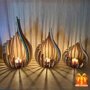 3pcs for Lotus Shape Tea Light Holder, Bohemian Style Candle Base for Home Decor, Unique DIY Art Craft Desktop/Bedside Decoration Gift for Mother's Day, Father's Day, Parties(Candle Not Included), Party Decor, Holiday Gift, Decorative Holder