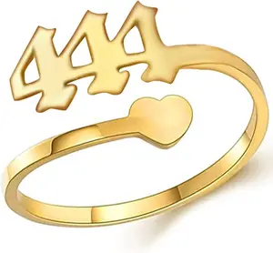 Adjustable Stainless Steel Lucky Number 111-999 Auspicious Joint Ring Birthday Gift