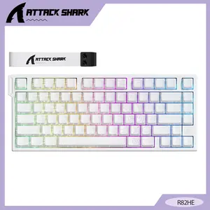 ATTACK SHARK R82HE Rapid Trigger 75% Wired 8KHz Gaming Magnetic Switch Keyboard,Hot Swappable, RGB Backlit,256K Scan Rate,with 0.005MM RT,80 Keys Layout,for PC/Mac