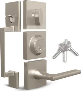 Mega Handles Tobelle Collection Entry Door Handleset - Single Cylinder Handleset with Lever for Entrance and Front Doors