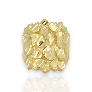 Large Nugget Rounded Ring - 10K Yellow Gold - Solid