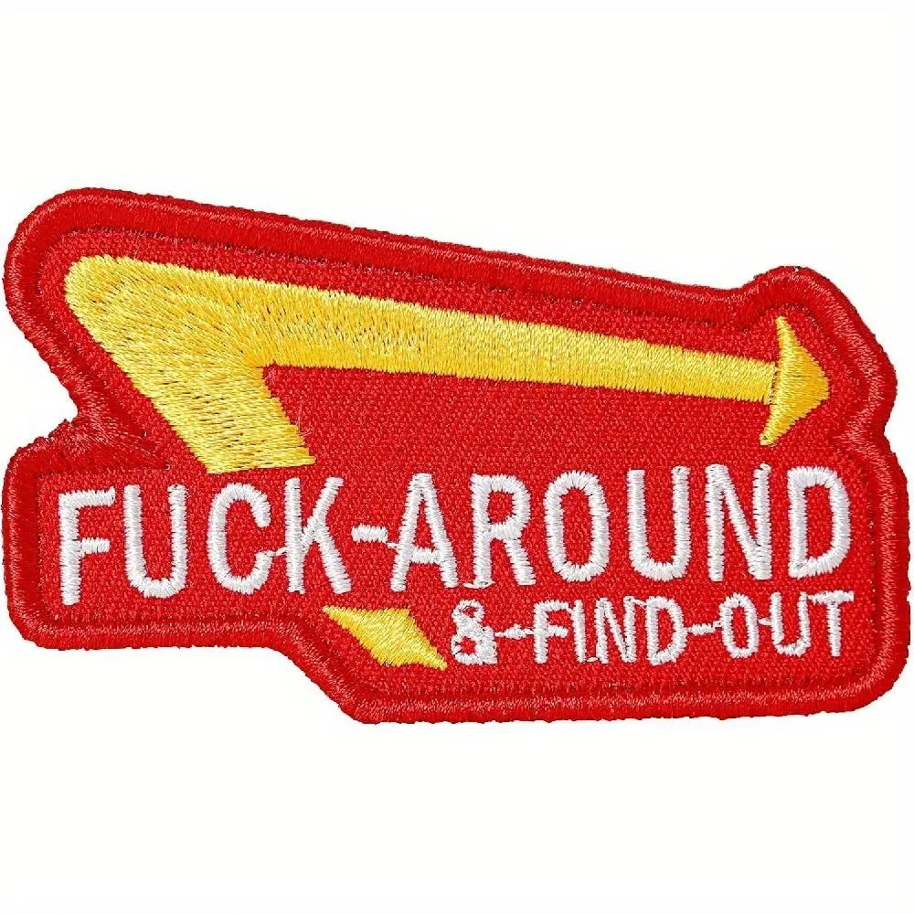 Embroidered Patch with Hook & Loop Backing, Funny Letter Pattern Patch for Personalizing Backpacks, Vests, Jackets, Jeans, Hats, Helmets, Funny Letter Appliques, Stylish Embroidery, Embroidery Patches
