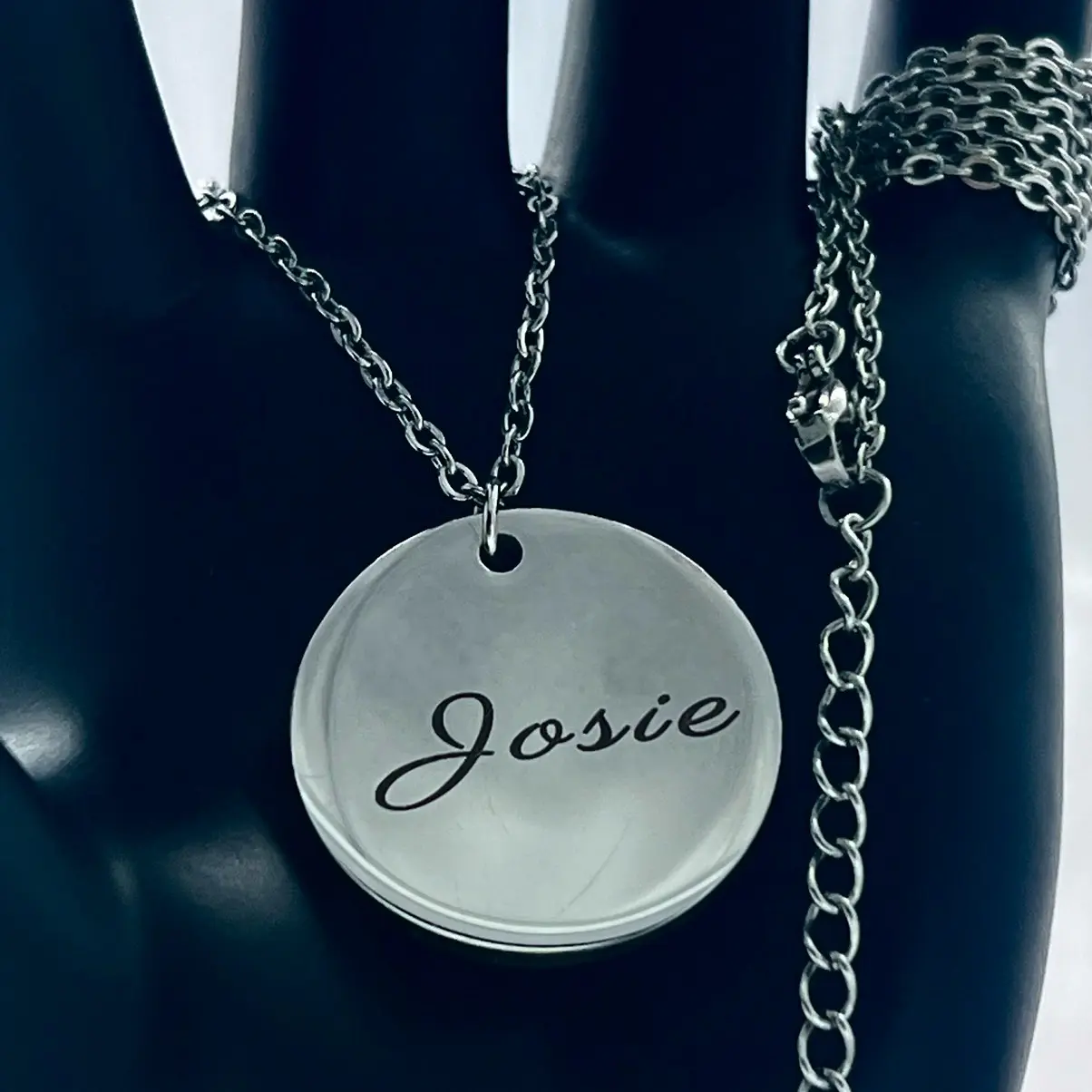 Custom engraved disk necklace