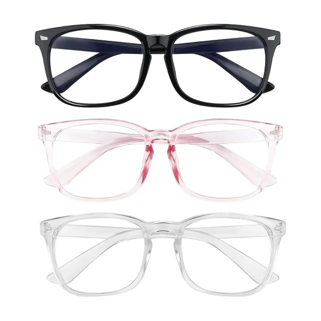 Unisex Casual Blue Light Glasses, Lightweight and Durable TR90 Frame for Digital Screen Eye Strain Relief, Lightweight For All-Day Wear, Blue Light Filter, Uv Protection, Anti-Glare, Aftermarket Non-Prescription Glasses, Anti Glare Non-Prescription Glasse