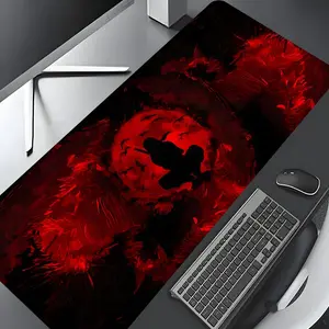 Cool Japanese Ninja Design Extra Large Gaming Mouse Pad, Non-Slip Rubber Lock Edge, Exquisite Stitched Edges, for Desktops and Laptops, Perfect Gift for Kids and Gamers