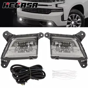 HECASA LED DRL Fog Lights Lamp w/Harness For Chevy Silverado 1500 2019-2022