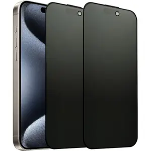 7 Inches Privacy Screen Protector, 2 Pack Black, Tempered Glass Anti-Spy Anti-Blue Light HD Screen Protector Easy to Install, Compatible with iPhone 16 Pro Max/15/14/13/12/11 XS MAX XR Accessories