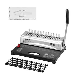 fathersdaygift VEVOR Binding Machine, Comb Binding Machine 21-Holes Binding 450 Sheets, Book Binder Machine with 100 PCS 3/8'' Comb Binding Spines, for Letter Size, A4, A5