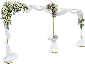 Backdrop Stand, 10x20 FT Heavy Duty Pipe and Drape Stand, Adjustable Gold Backdrop Stand for Wedding, Birthday Party, Photography, Photo Video Studio, Christmas Decoration
