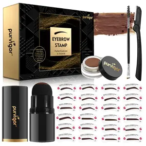 Eye Brow Stamping Kit, Brow Stamp Trio Kit, Perfect Bushy Eyebrows, Dark/Light/Medium Brown