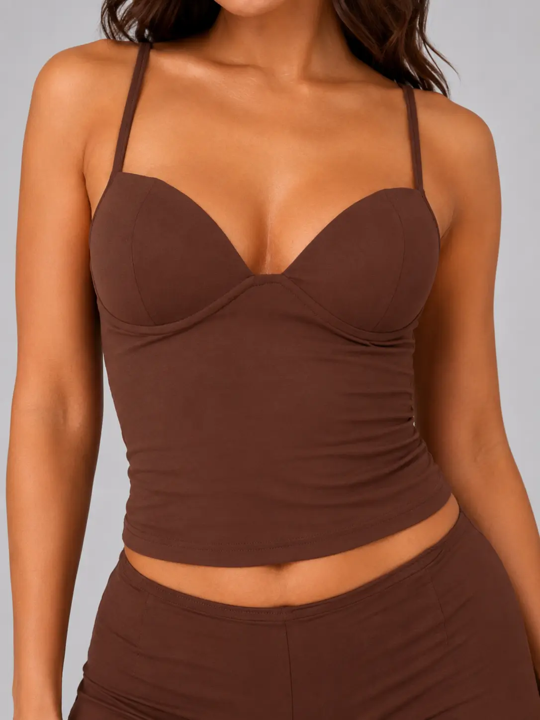 Bustier Corset Tank Top With Longline Silhouette And Adjustable Straps For Layering Casual Outfits.