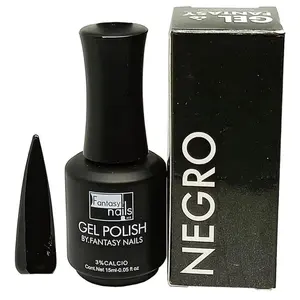 Fantasy Nails Black Gel 15ml - Long-lasting and Waterproof FAST DRY