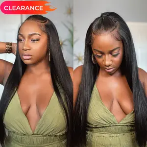 [Clearance ]Alipearl Hair Glueless Straight Pre Braided 6x8 Lace Closure Wig Pre Cut Lace Human Hair Pre Styled Pre Plucked FallFreshness