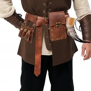 3-Piece Medieval Renaissance Potion Belt Bag Set, Storage, Viking Knight Middle Ages Rpg Vintage Props, Unisex Costume Accessories for Role-Playing Parties, Utility