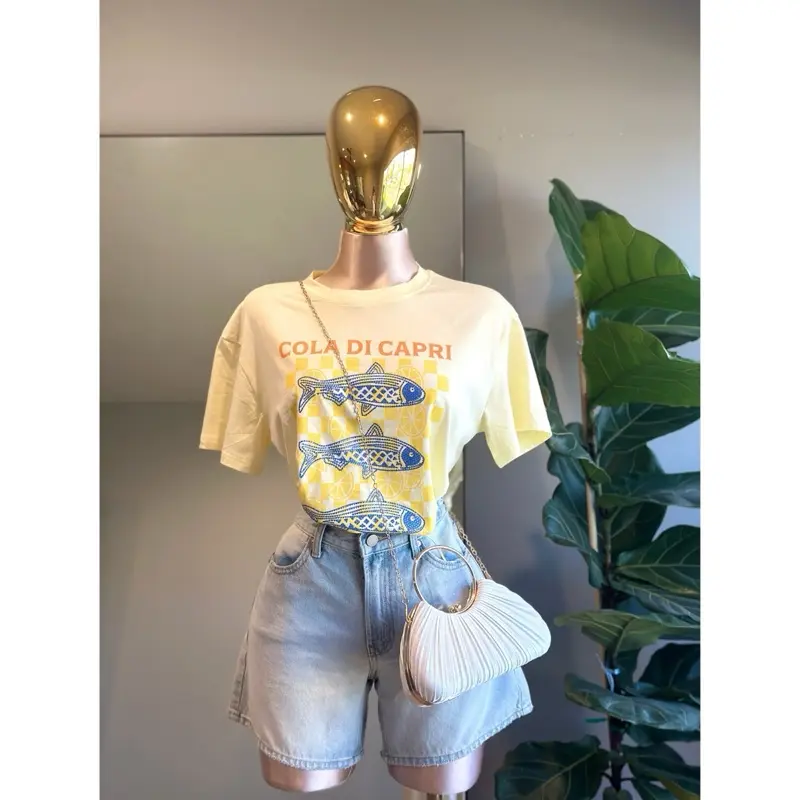 TOP003-   Fish Summer top Cristal stretch.