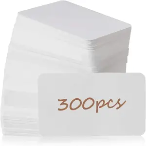 300pcs Premium White Blank Business Cards, 3.5x 2.2 inch Small Blank White Cardstock Note business kraft paper cards