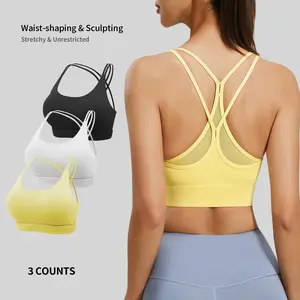 Sports Bras for Women High Impact Push Up Criss Cross Back Padded Strappy Workout Running Sports Yoga Bras for Large Bust