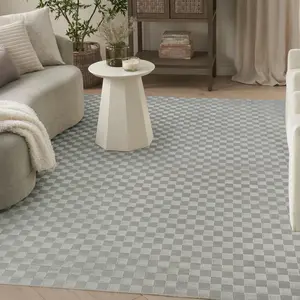 Nourison Serenity Home Checkered Geometric Indoor Area Rug, Durable Rectangular Simple Room Decor Rug, Durable Area Rugs