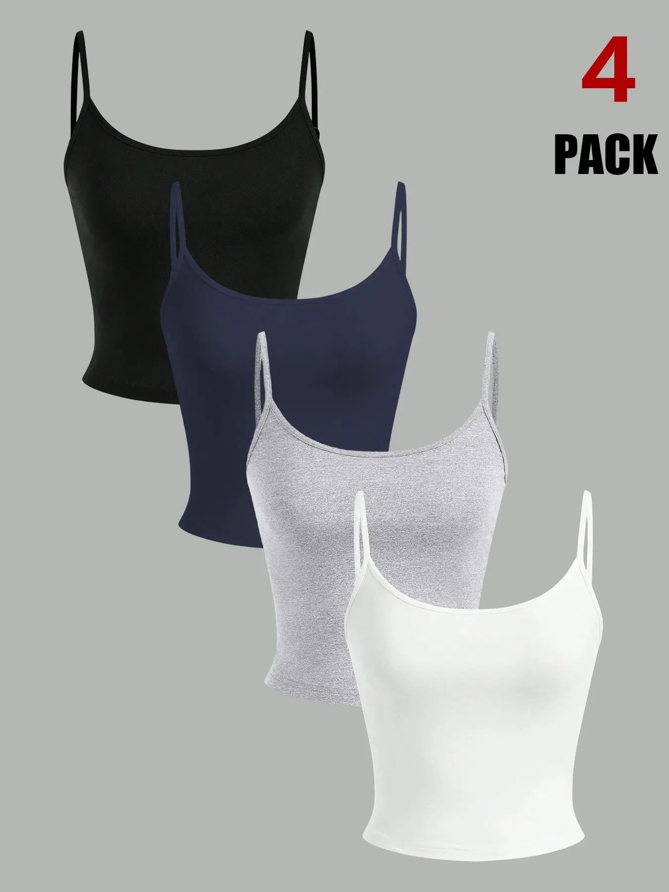 Y2K Vibe Multi-Color Spaghetti Strap Cami, Camisole Vest, Slim Fit Basic Crop Top, Sleeveless, Organic Textile, Soft, All Seasons, Casual, Home & Outing Wear
