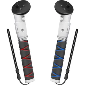 Handle Attachments Compatible with Meta/Oculus Quest 3/Quest 3S Controller Accessories, Controller Extension Grips for VR Game Gorilla Tag Long Arms Sticks,Beat Saber Handle