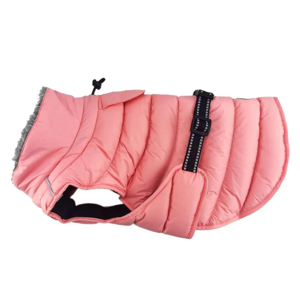 Doggie Design Alpine Extreme Cold Polyester Fleece Puffer Coat for Dogs - Waterproof, Buckle-Closure, Warmth-Enhanced, Peach/Pink, Size Medium