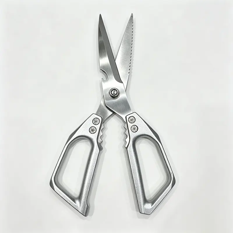 Scissors Kitchen Scissors All Purpose - Stainless Steel Kitchen Shears, Sharp Silver Meat Scissors, Dishwasher Safe, Heavy Duty Poultry Shears, Japanese Cooking Scissors for Food, Chicken Bones, and Turkey – Perfect Father's Day  Gift!