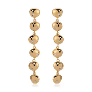 Ettika Polished Pebble Linear Dangle Earrings