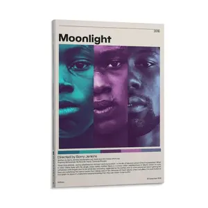 Moonlight Retro Movie Minimalist Poster Poster Canvas Wall Art For Bedroom Decor Bar Office Room Decor Gift
