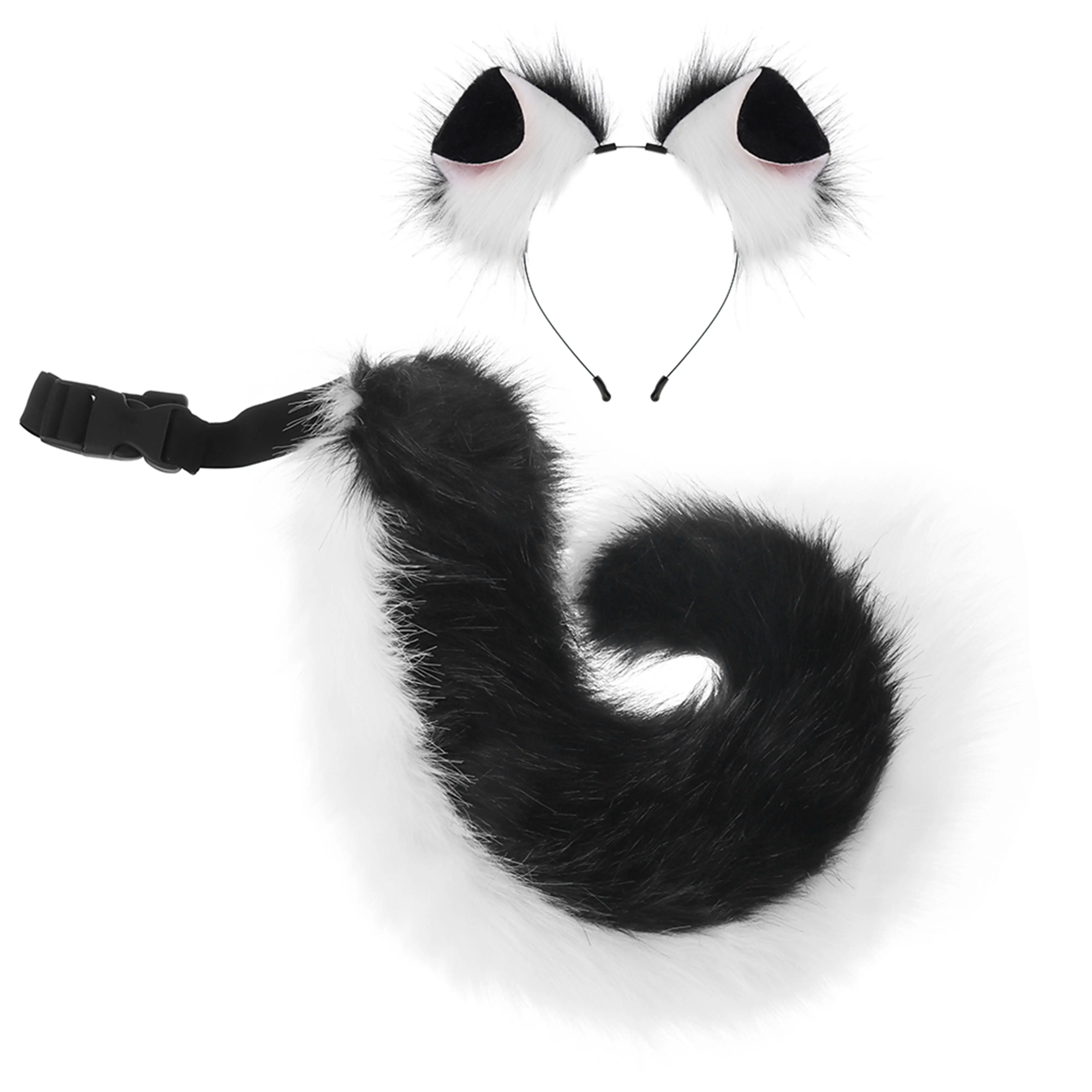Fluffy Fox Ears Headband & Tail Set - Cosplay Kit for Anime, Halloween & Costume