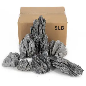 Seiryu Stones Natural Slate Stone Rocks Aquariums Stone for Aquascaping, Aquariums, Terrariums, Vivariums Decorative Stone,Reptile Enclosures,Paludariums,and Gardens