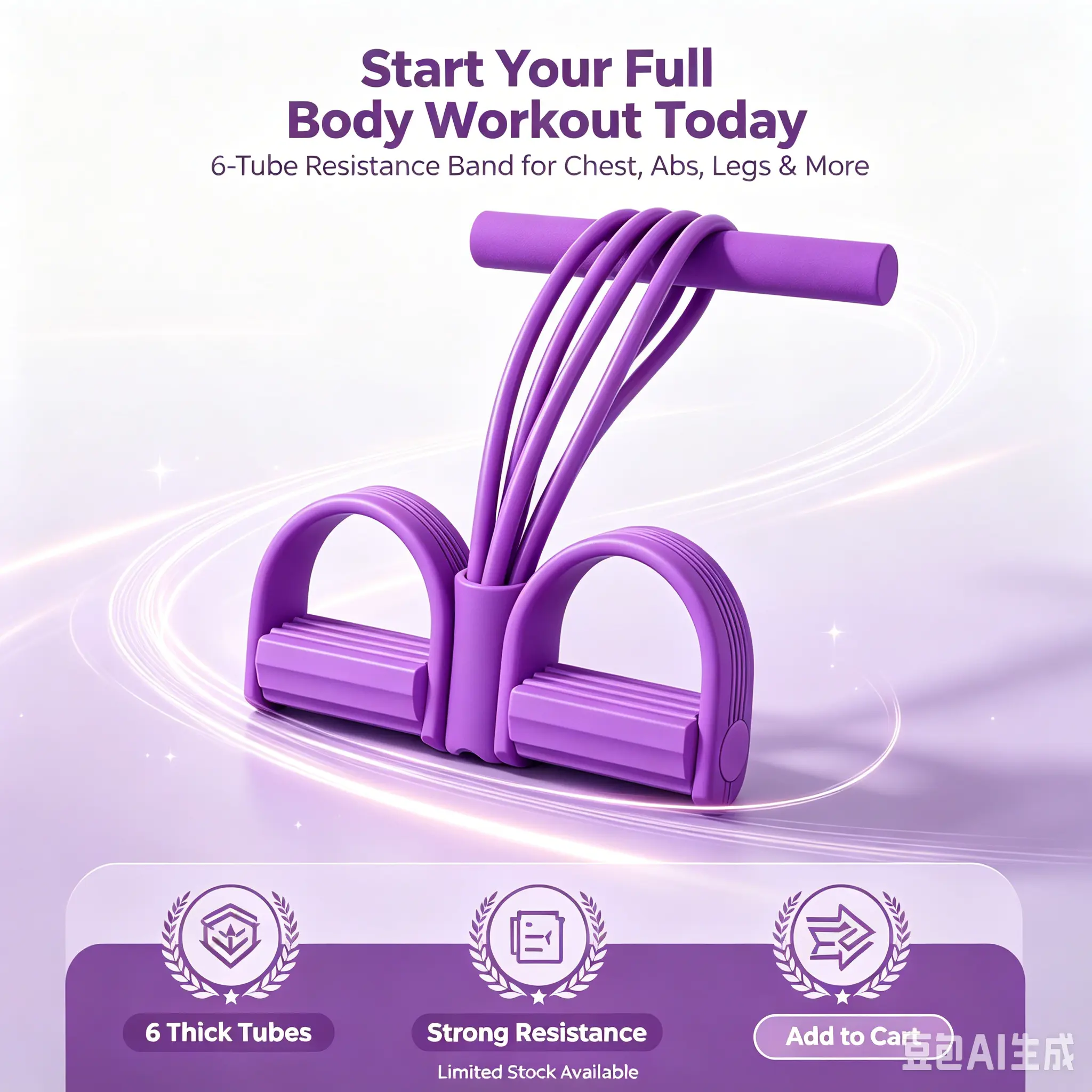 Pedal Resistance Fitness Rope Set, for Yoga Pilates Sports & Outdoor Leisure Workouts sit-up