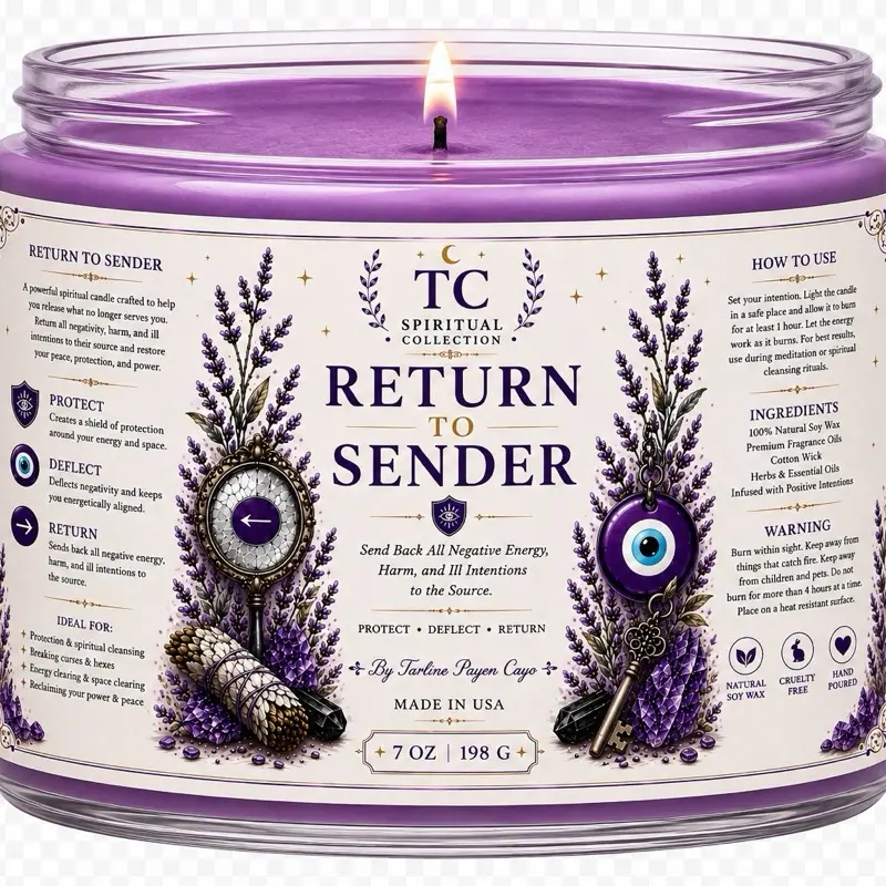 Return to Sender Candle – Spiritual Protection Soy Wax 7oz
